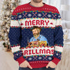 Custom Photo Grilling Up Some Holiday Cheer - Personalized Custom Ugly Sweatshirt - Unisex Wool Jumper - Christmas Gift For Dad, Grandpa, Husband