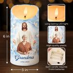 Custom Photo A Life That Touches Others Goes On Forever - Memorial Personalized Custom LED Candle - Sympathy Gift, Christmas Gift For Family Members
