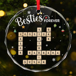 Custom Name Besties Christmas Gifts for Friends - Personalized Glass Ornament
