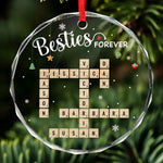 Custom Name Besties Christmas Gifts for Friends - Personalized Glass Ornament