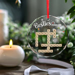Custom Name Besties Christmas Gifts for Friends - Personalized Glass Ornament