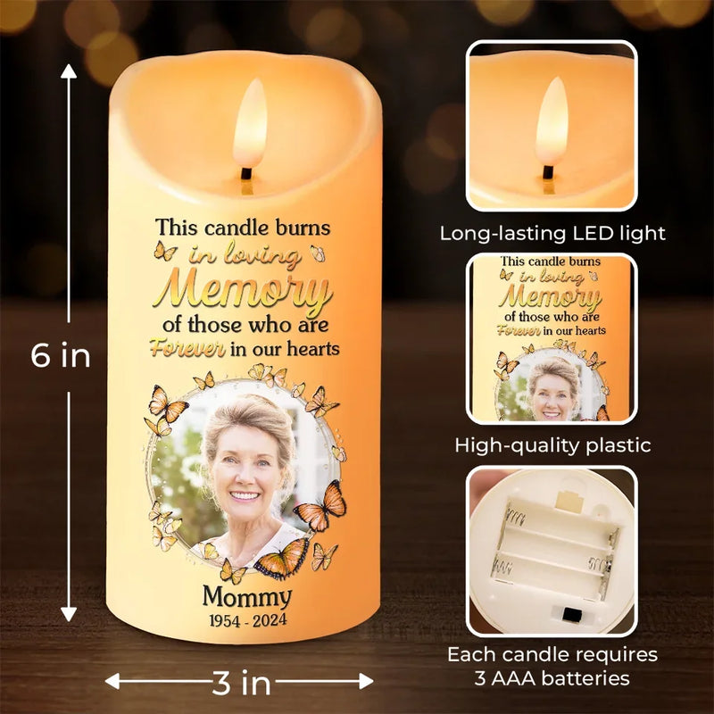 Custom Photo Forever In My Heart - Memorial Personalized Custom LED Candle - New Arrival, Sympathy Gift, Christmas Gift For Family Members