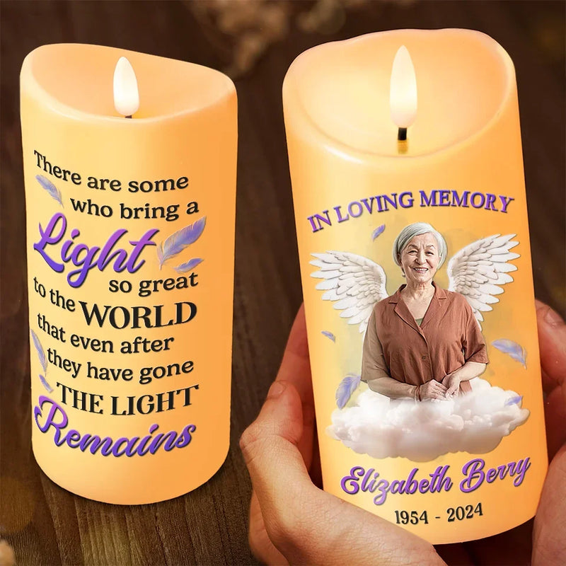 Custom Photo In Loving Memory - Memorial Personalized Custom LED Candle - Christmas Gift, Sympathy Gift, New Arrival Gift For Family Members