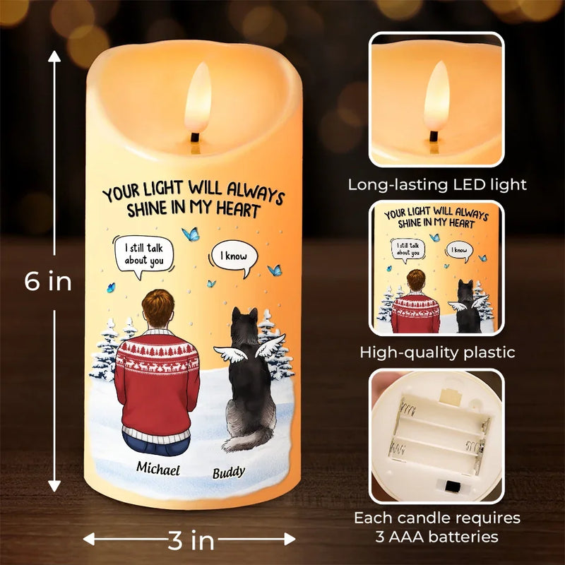 Forever In My Heart - Memorial Personalized Custom LED Candle - Christmas Gift, Sympathy Gift, New Arrival Gift For Pet Owners, Pet Lovers