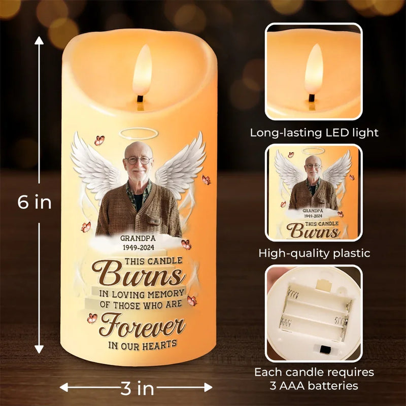 Custom Photo Love Knows No End - Memorial Personalized Custom LED Candle - New Arrival, Sympathy Gift, Christmas Gift For Family Members