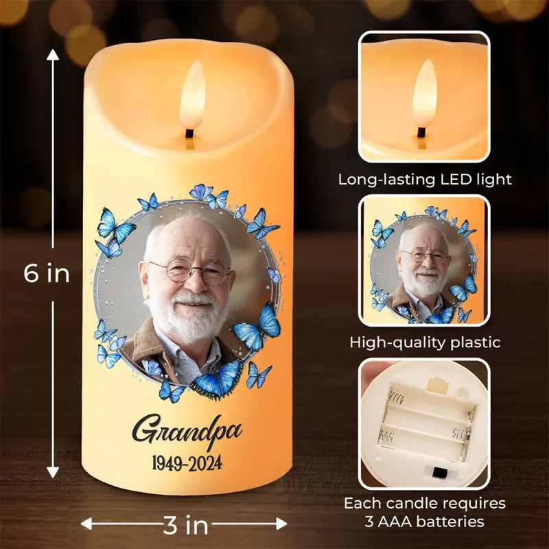 Custom Photo Your Life Was A Blessing, Your Memory A Treasure - Memorial Personalized Custom LED Candle - New Arrival, Christmas Gift, Sympathy Gift For Family Members