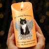 Custom Photo A Heartbeat At My Feet - Memorial Personalized Custom LED Candle - Sympathy Gift, Christmas Gift, New Arrival Gift For Pet Owners, Pet Lovers