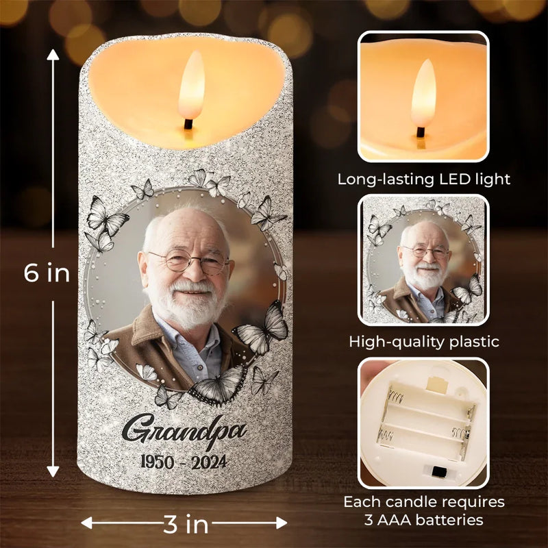 Custom Photo A Heart So Deeply Loved - Memorial Personalized Custom LED Candle - New Arrival, Sympathy Gift, Christmas Gift For Family Members