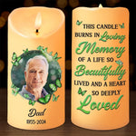 Custom Photo In Loving Memory Gifts for Dad - Personalized LED Candle