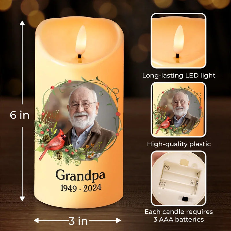 Custom Photo This Light Shines As A Symbol Of Love - Memorial Personalized Custom LED Candle - New Arrival, Sympathy Gift, Christmas Gift For Family Members