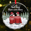 Notre premier Noël en famille de trois - Décoration de Noël en verre personnalisée - Cadeau de Noël pour les membres de la famille, les bébés, les nouveau-nés et le premier Noël
