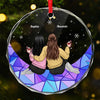 Our Friendship Is A Beautiful Journey - Bestie Personalized Custom Circle Glass Ornament - Christmas Gift For Best Friends, BFF, Sisters