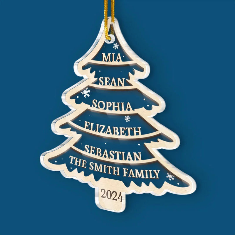 Our Christmas Tree Shines Bright - Family Personalized Custom Ornament - Acrylic Custom Shaped - Christmas Gift For Family Members