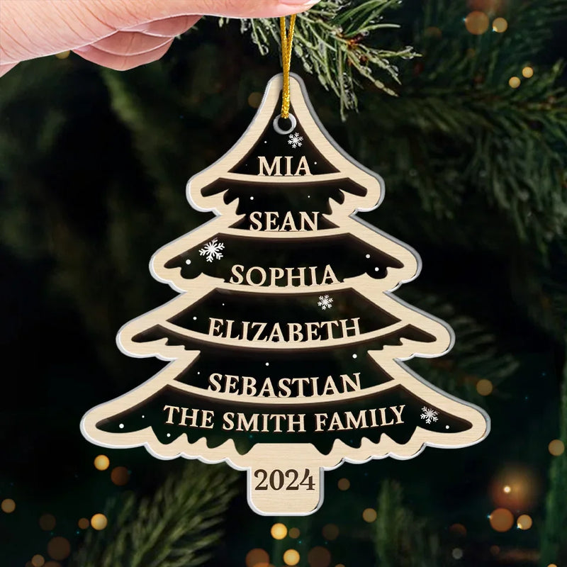 Our Christmas Tree Shines Bright - Family Personalized Custom Ornament - Acrylic Custom Shaped - Christmas Gift For Family Members