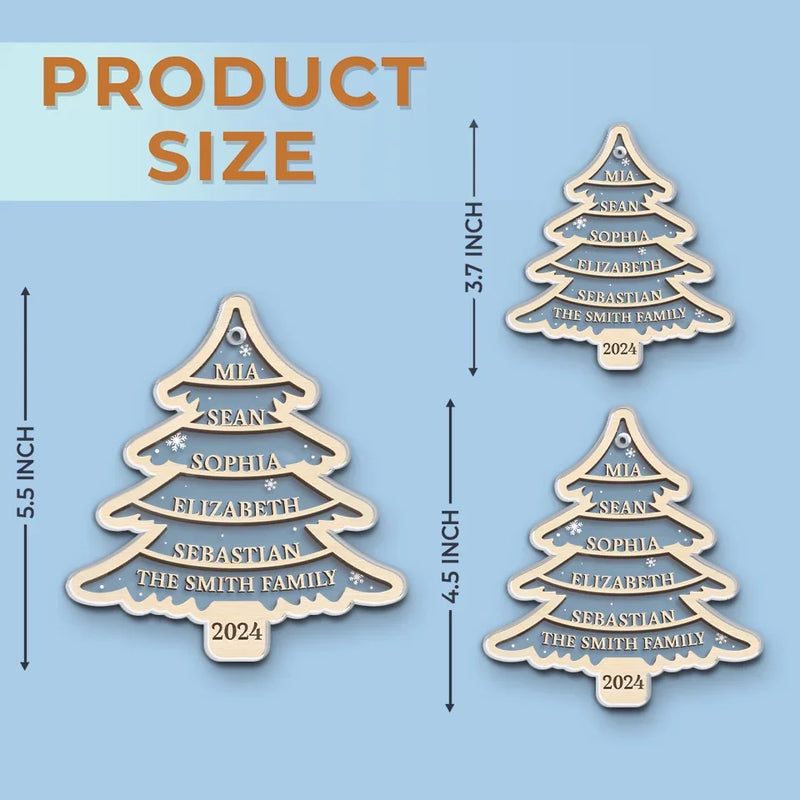 Our Christmas Tree Shines Bright - Family Personalized Custom Ornament - Acrylic Custom Shaped - Christmas Gift For Family Members