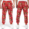 Custom Photo Christmas Love Vibes Over Here - Couple Personalized Custom Unisex Sweatpants - Christmas Gift For Husband Wife, Anniversary