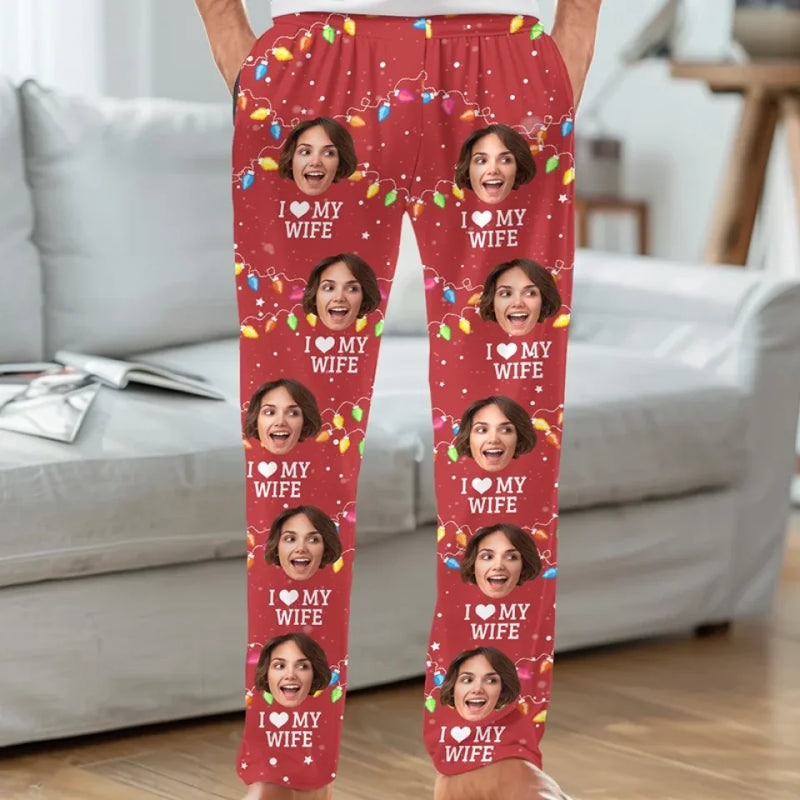 Custom Photo Dear Santa, I Don't Need Anything But This - Couple Personalized Custom Pajama Pants - Christmas Gift For Husband Wife, Anniversary