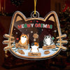 Meowy Catmas - Cat Personalized Custom 3 Layers Shaker Ornament - Christmas Gift For Pet Owners, Pet Lovers