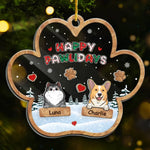Happy Pawlidays - Dog & Cat Personalized Custom 3 Layers Shaker Ornament - Christmas Gift For Dog Lovers, Cat Lovers
