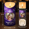 Custom Photo A Candle Flickers, But In Your Heart, I Still Burn Bright - Memorial Personalized Custom LED Candle - Sympathy Gift, Christmas Gift For Family Members