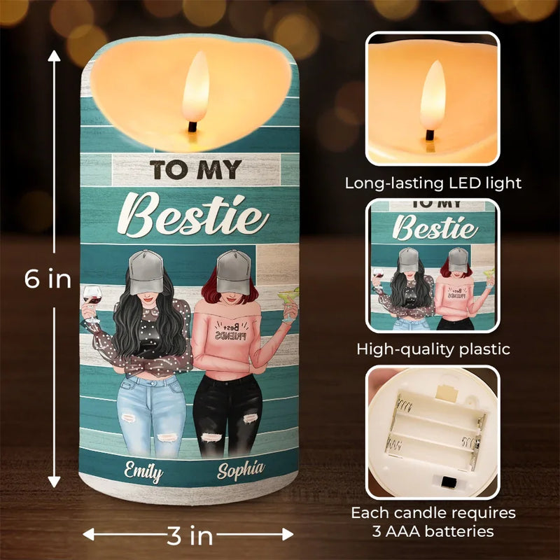 Better Together, Always - Bestie Personalized Custom LED Candle - Christmas Gift For Best Friends, BFF, Sisters