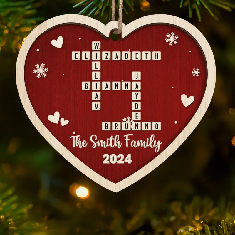 Blessed With The Best Family Ever - Family Personalized Custom Ornament - Wood Custom Shaped - Christmas Gift For Family Members