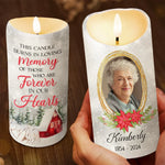 Custom Photo Always In Our Hearts - Memorial Personalized Custom LED Candle - Sympathy Gift, Christmas Gift For Family