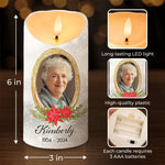 Custom Photo Always In Our Hearts - Memorial Personalized Custom LED Candle - Sympathy Gift, Christmas Gift For Family