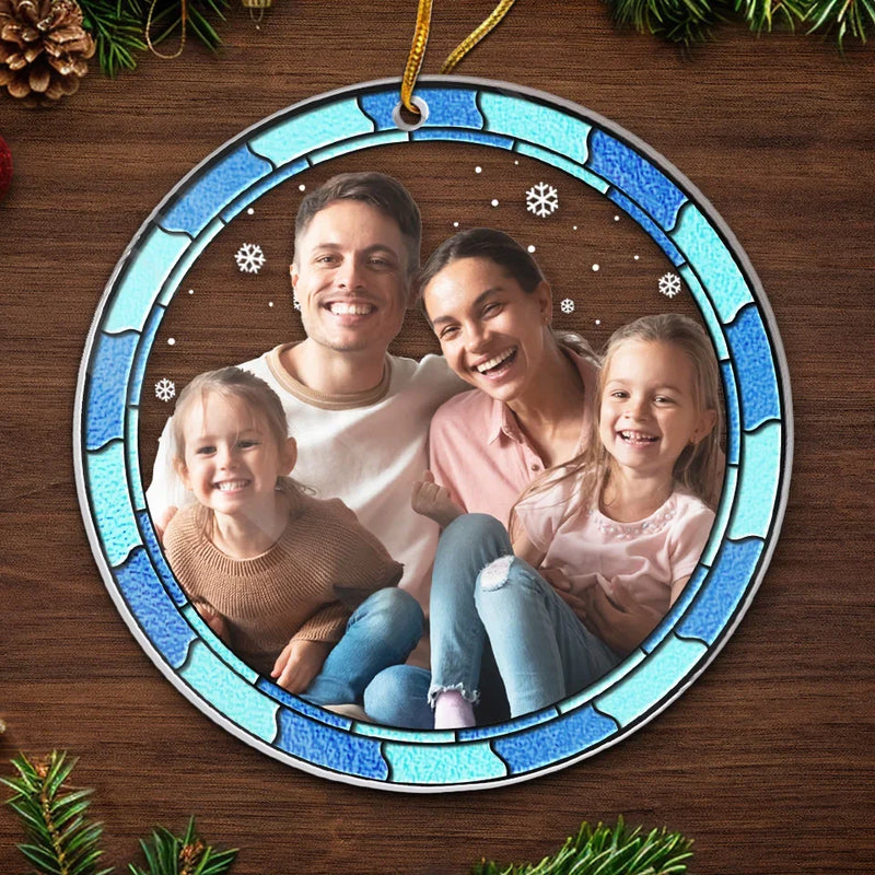 Custom Photo Christmas Is Best Spent With Family - Family Personalized Custom Ornament - Acrylic Custom Shaped - Christmas Gift For Family Members