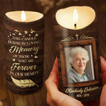 Custom Photo There Are No Goodbyes For Us - Memorial Personalized Custom LED Candle - Sympathy Gift, Christmas Gift For Family Members