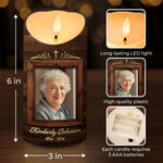 Custom Photo There Are No Goodbyes For Us - Memorial Personalized Custom LED Candle - Sympathy Gift, Christmas Gift For Family Members