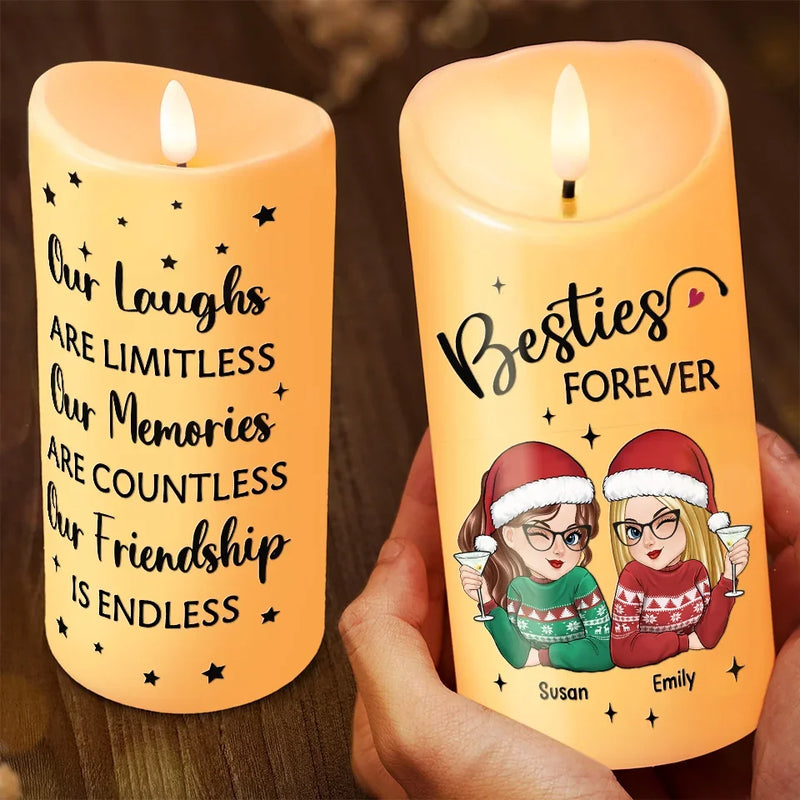 Thank you For Being My Friend - Bestie Personalized Custom LED Candle - Christmas Gift For Best Friends, BFF, Sisters