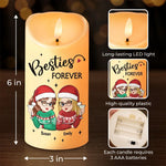 Thank you For Being My Friend - Bestie Personalized Custom LED Candle - Christmas Gift For BFF, Best Friends, Sisters