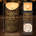 Love Is A Flame That Never Goes Out - Couple Personalized Custom LED Candle - Christmas Gift For Husband, Wife, Couple