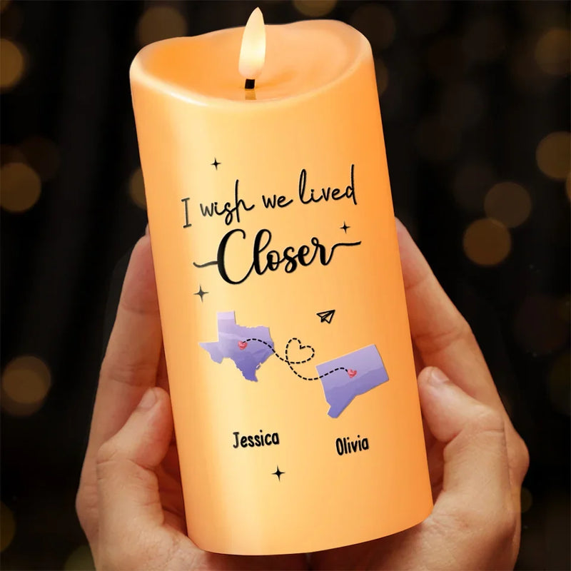 Distance Means Nothing To True Friends - Bestie Personalized Custom LED Candle - Christmas Gift For Best Friends, BFF, Sisters