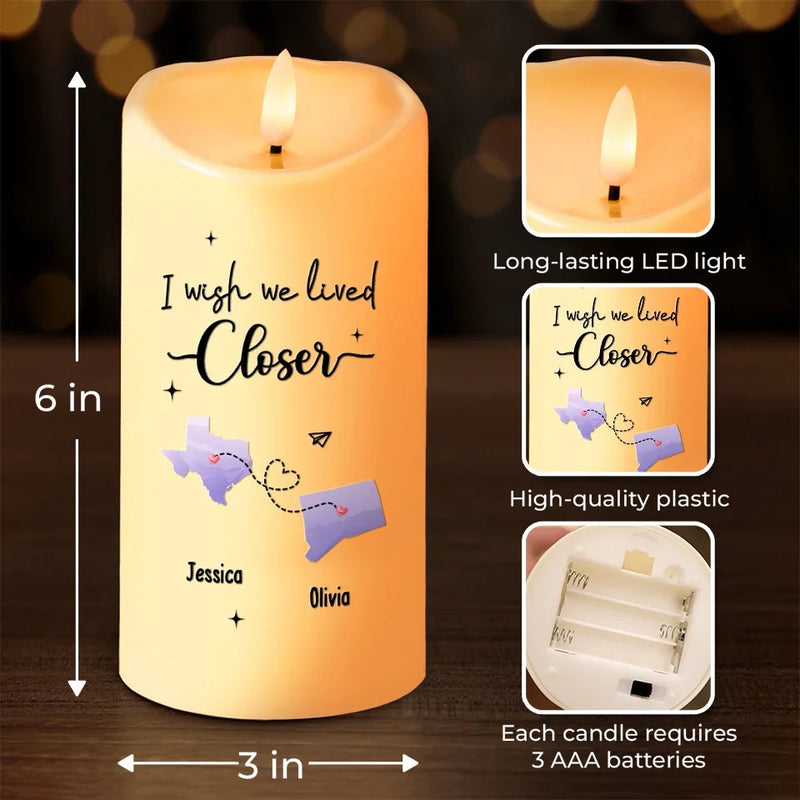 Distance Means Nothing To True Friends - Bestie Personalized Custom LED Candle - Christmas Gift For Best Friends, BFF, Sisters
