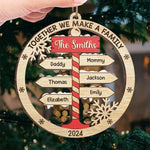 Together We Make A Family - Family Personalized Custom Ornament - Wood Custom Shaped - Christmas Gift For Family Members