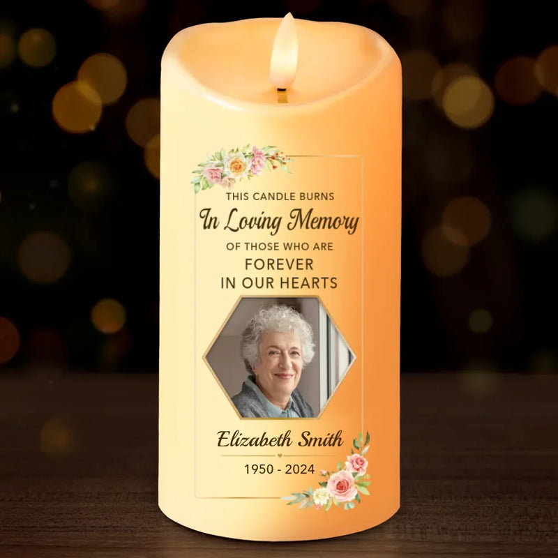 Custom Photo In Loving Memory Of A Gentle Soul - Memorial Personalized Custom LED Candle - Sympathy Gift, Christmas Gift For Family Members