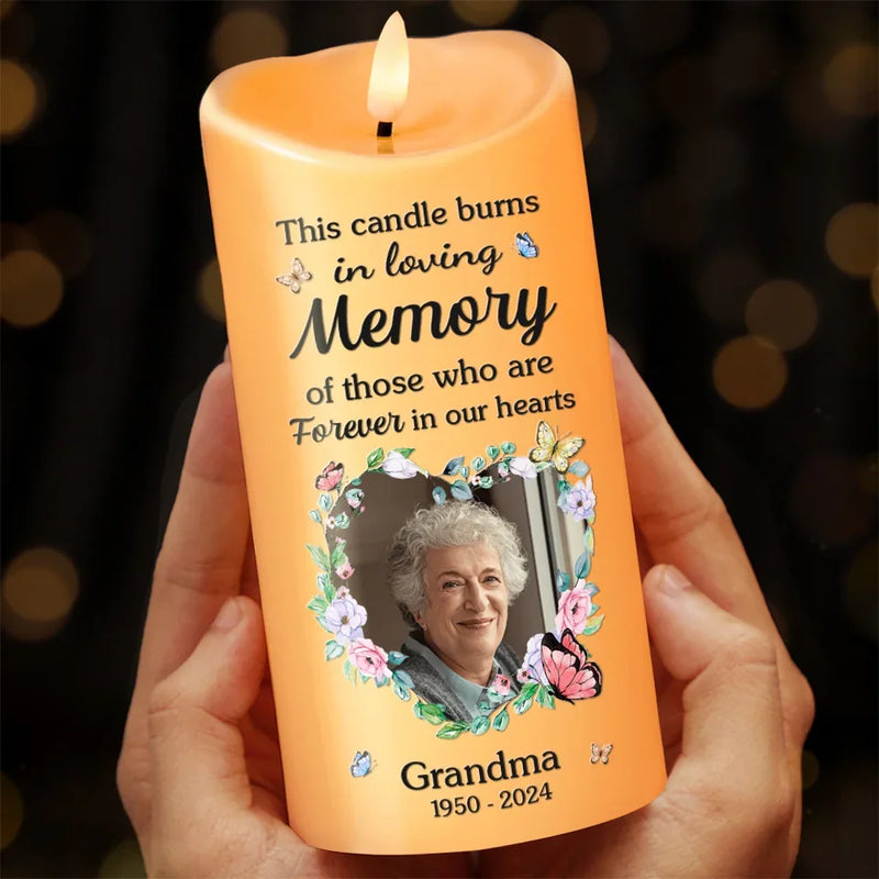 Custom Photo You Left A Beautiful Legacy - Memorial Personalized Custom LED Candle - Sympathy Gift, Christmas Gift For Family Members