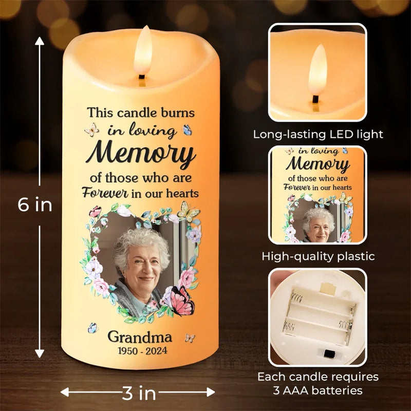 Custom Photo You Left A Beautiful Legacy - Memorial Personalized Custom LED Candle - Sympathy Gift, Christmas Gift For Family Members