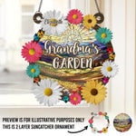 Grandma's Love Is Timeless - Family Personalized Window Hanging Suncatcher - Gift For Grandma