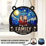 Custom Name Family Portrait Gifts - Personalized Suncatcher Ornament