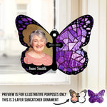 Custom Photo Memories Last Forever - Memorial Personalized Window Hanging Suncatcher - Sympathy Gift For Family