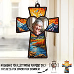 Custom Photo God Has You In His Keeping - Memorial Personalized Window Hanging Suncatcher - Sympathy Gift For Family