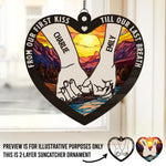 Lifelong Love, From Start To Finish - Couple Personalized Window Hanging Suncatcher - Gift For Husband Wife, Anniversary