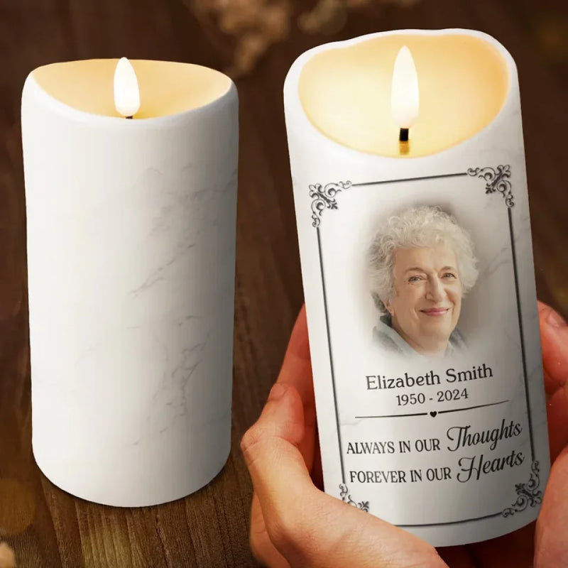 Custom Photo Not A Day Goes By That You Are Not Missed - Memorial Personalized Custom LED Candle - Sympathy Gift, Christmas Gift For Family Members