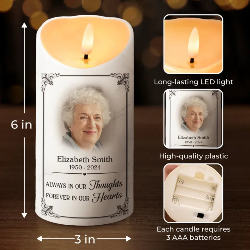 Custom Photo Not A Day Goes By That You Are Not Missed - Memorial Personalized Custom LED Candle - Sympathy Gift, Christmas Gift For Family Members