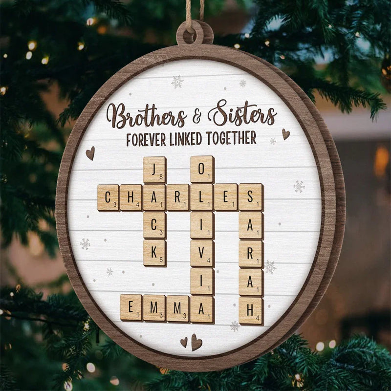 A Sibling Is The Greatest Gift Of Childhood - Family Personalized Custom Ornament - Wood Custom Shaped - Christmas Gift For Family Members, Siblings, Brothers, Sisters