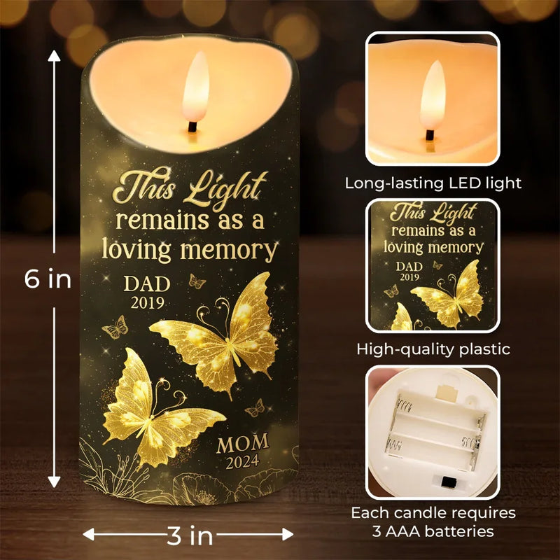 This Light Symbolizes A Love That Never Fades - Memorial Personalized Custom LED Candle - Sympathy Gift, Christmas Gift For Family Members
