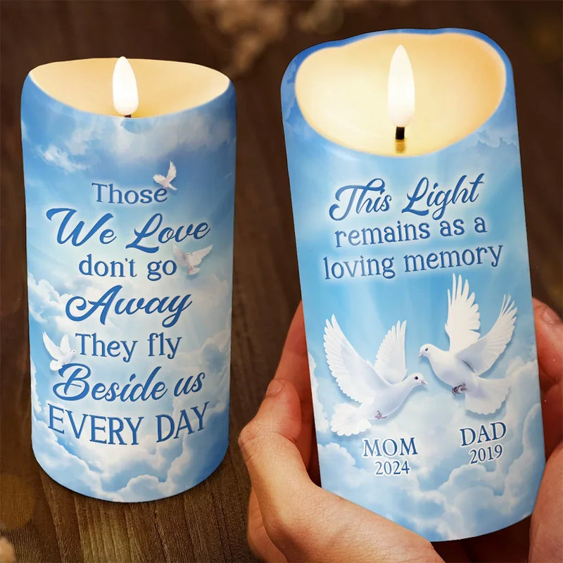 This Candle Burns Bright In Remembrance Of A Beautiful Soul - Memorial Personalized Custom LED Candle - Sympathy Gift, Christmas Gift For Family Members